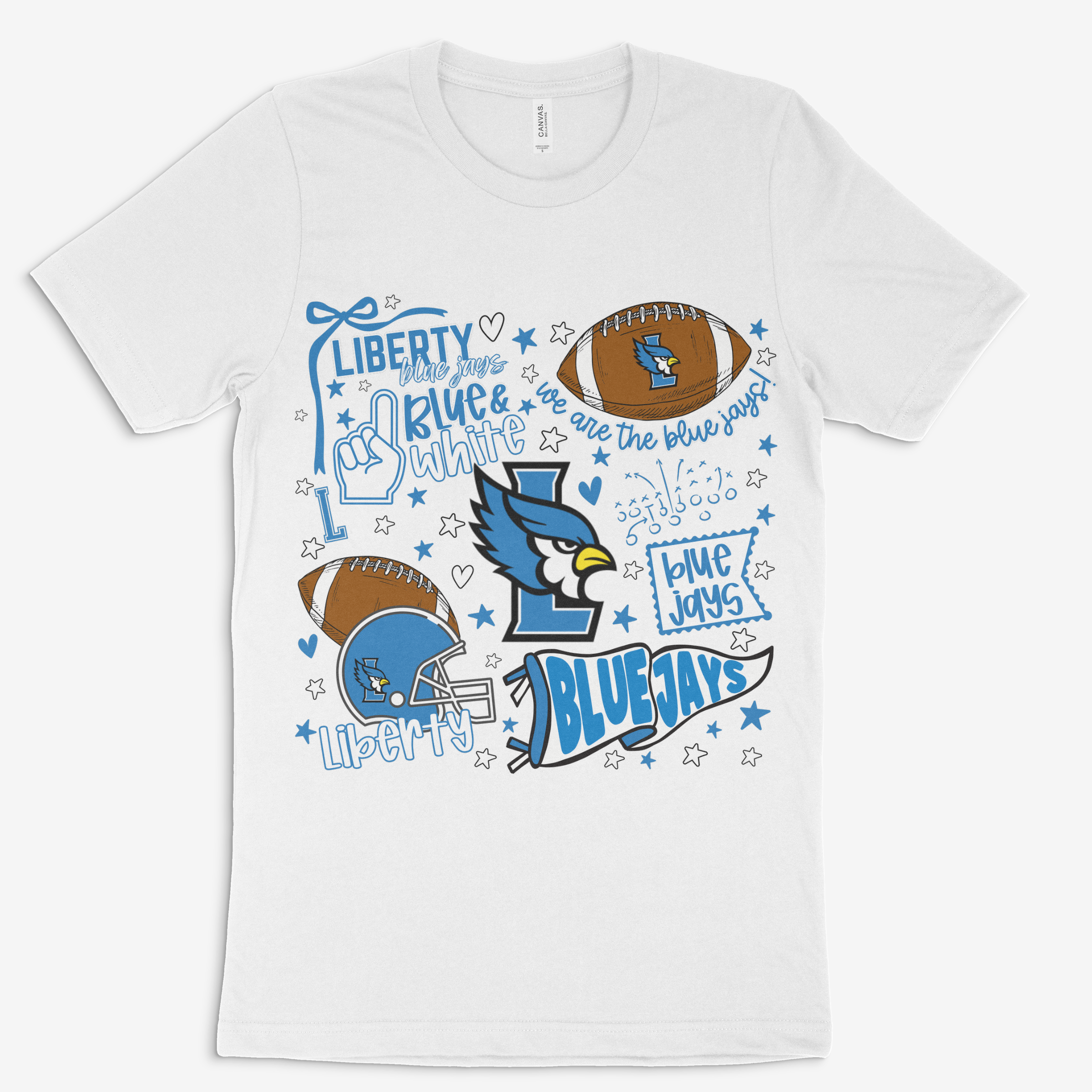 Bluejays Football Doodle Tee